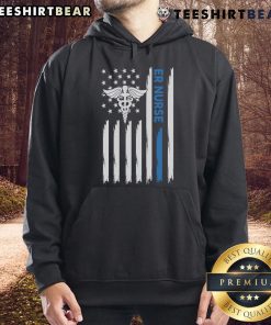 Premium ER Nurse hoodie featuring the American flag design, perfect for healthcare professionals and patriotic nurses.
