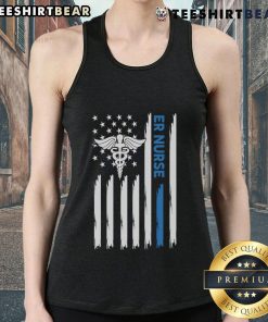 Premium ER Nurse tank top featuring an American flag design, perfect for patriotic healthcare professionals.