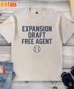 Premium Expansion Draft Free Agent Transfer Market Baseball washed t-shirt featuring a stylish design for fans.