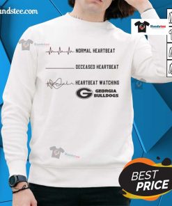 Premium Georgia Bulldogs NCAA Heartbeat Watching Match Sweatshirt for fans, featuring team colors and logo design.