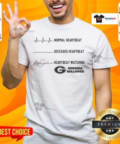 Premium Georgia Bulldogs NCAA Heartbeat Watching Match T-Shirt featuring team colors and logo, perfect for game day.