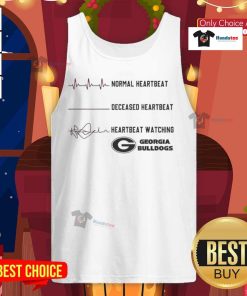 Premium Georgia Bulldogs NCAA Heartbeat Watching Match Tank Top for fans, showcasing team spirit and comfort.