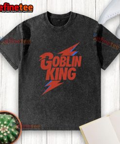 Premium Goblin King Washed T-Shirt featuring a whimsical goblin graphic on a soft, stylish fabric for casual wear.