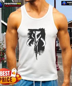 Premium Grunge Mandalorian Mythosaur Skull Symbol Tank Top featuring a bold graphic design and comfortable fit.