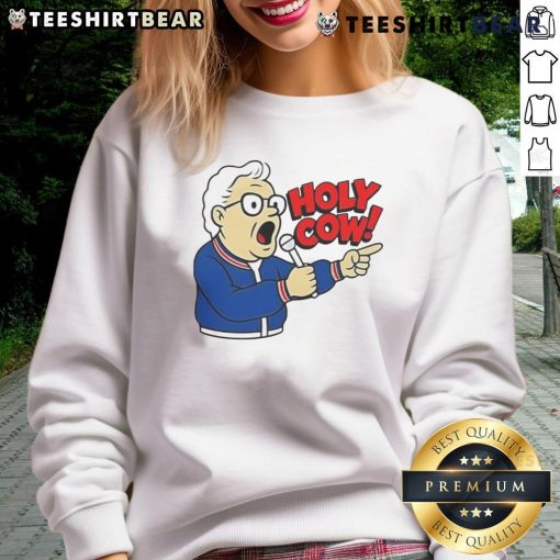 Alt Text: Premium Harry Caray Holy Cow Legend Cubs Sweatshirt featuring a classic design for Chicago Cubs fans.