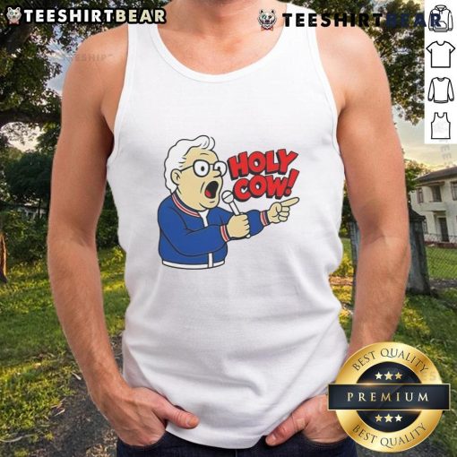 Premium Harry Caray Holy Cow Legend Cubs tank top featuring iconic design for baseball fans and collectors.