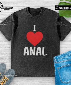 Premium I Love Anal Big Lenny Washed T-Shirt in soft cotton, featuring a fun graphic design for casual style.