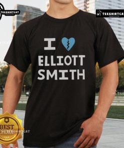 Alt Text: Premium I Love Elliott Smith T-Shirt featuring a stylish design, perfect for fans of the iconic musician.