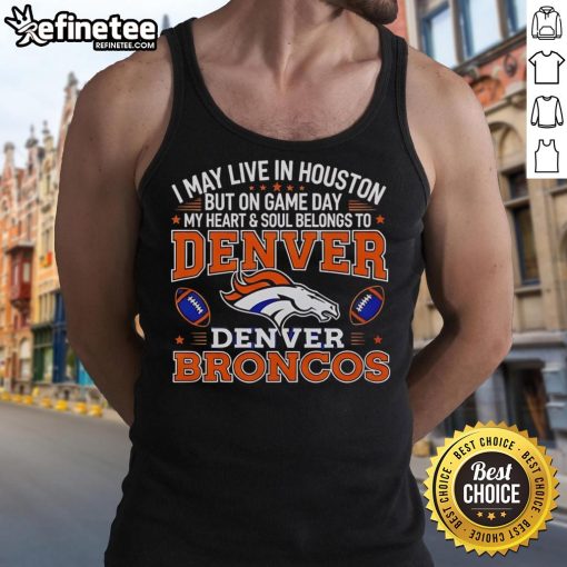 Alt Text: Premium tank top featuring Denver Broncos pride, perfect for game day, ideal for Houston fans.