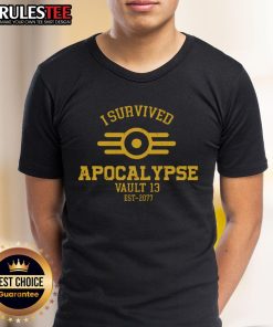 Premium I Survived Apocalypse Vault 13 Est-2077 T-Shirt featuring bold graphics and a stylish design for fans.