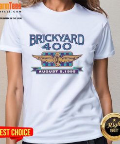Premium Indianapolis Speedway Brickyard 400 1995 Ladies Tee featuring vintage design and iconic racing memorabilia.