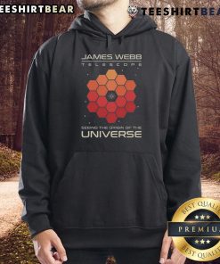 Premium James Webb Telescope hoodie featuring stunning cosmic imagery of the universe's origins and celestial wonders.
