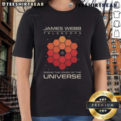 Alt Text: Premium James Webb Telescope tee for ladies, showcasing the origins of the universe with a stylish design.