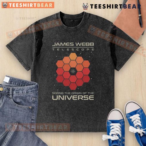 Premium James Webb Telescope T-Shirt showcasing the universe's origins, perfect for astronomy enthusiasts and casual wear.