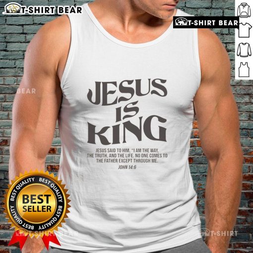 Premium Jesus Is King Vintage Classic Tank Top featuring bold lettering and a stylish design for faith-inspired fashion.