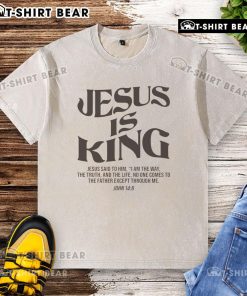Premium Jesus Is King vintage classic washed t-shirt featuring unique design and soft fabric for comfortable wear.