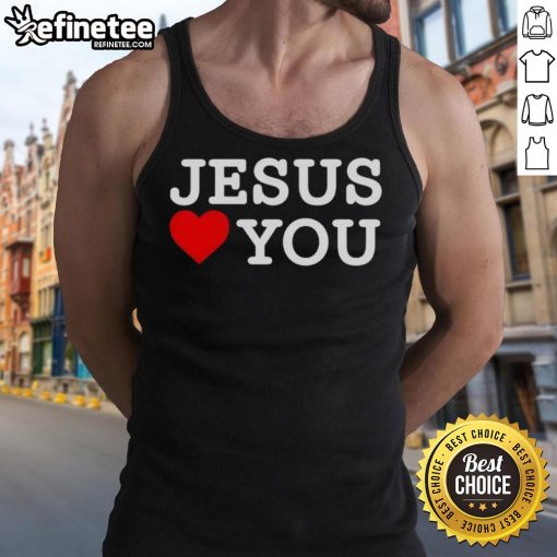 Premium Jesus Love You Tank Top in soft fabric, perfect for casual wear and spreading positivity.