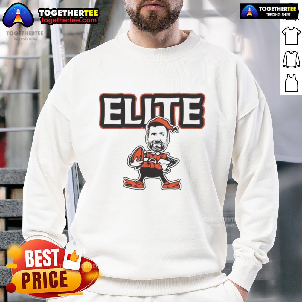 Premium Joe Flacco Elite Cleveland Browns Football Elfe Sweatshirt Premium Joe Flacco Elite Cleveland Browns football elf sweatshirt for fans, showcasing team spirit and style.