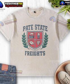 Premium Josh Pate State Freights University Fall 2025 washed t-shirt in soft fabric, showcasing stylish design and vibrant colors.