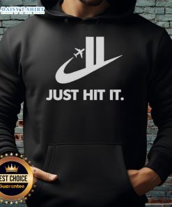 Alt Text: Premium Just Hit It Shirt featuring the Twin Towers, commemorating 9/11, stylish hoodie design for remembrance.