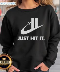 Premium Just Hit It Shirt Twin Towers 9/11 Sweatshirt featuring iconic skyline design, perfect for remembrance and style.