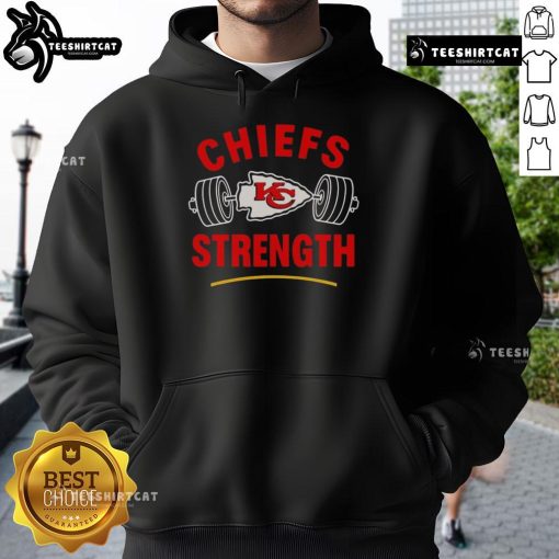 Premium Kansas City Chiefs Strength Gym Hoodie, featuring team colors and logo, perfect for workouts and fan apparel.