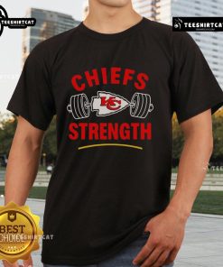 Premium Kansas City Chiefs Strength Gym T-Shirt featuring bold logo and comfortable fit for sports enthusiasts.