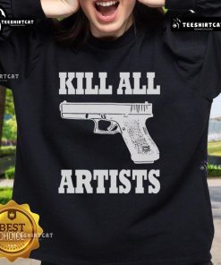 Alt Text: Premium Kill All Artists Gun Sweatshirt featuring a bold graphic design on a cozy fabric for stylish streetwear.