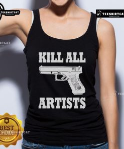 Premium Kill All Artists Gun Tank Top featuring bold graphic design, perfect for edgy streetwear enthusiasts.