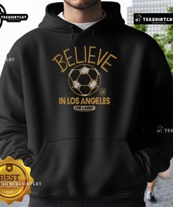 Premium LAFC Homage MLS x Ted Lasso Believe Hoodie featuring stylish design and vibrant team colors.