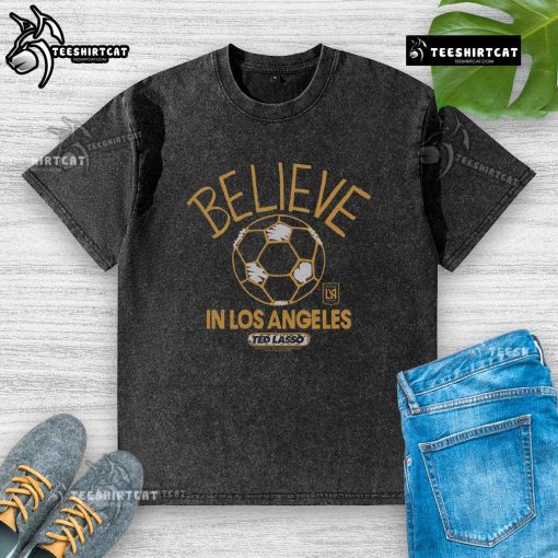 Premium LAFC Homage MLS x Ted Lasso Believe Washed T-Shirt in vibrant colors, showcasing a unique sports-inspired design.