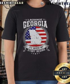 Premium Lagrange Georgia flag ladies tee showcasing a vibrant design, perfect for fans of Lagrange and local pride.