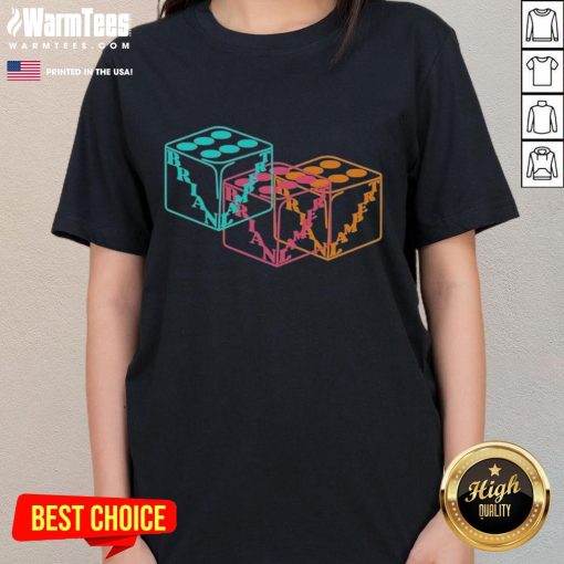 Premium Lambert Fiesta Brian Lambert Dice Ladies Tee featuring vibrant colors and stylish design for women's casual wear.