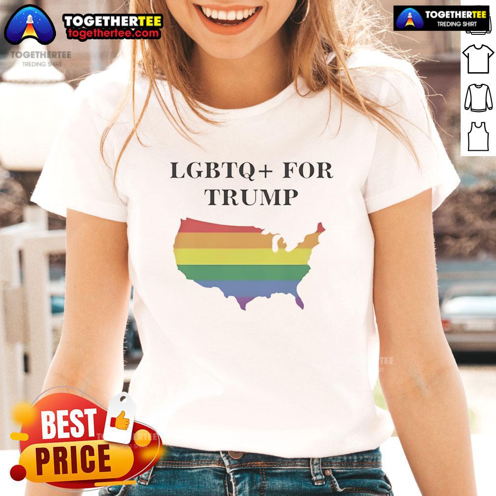 Premium Lgbtq For Trump State Ladies Tee Premium LGBTQ for Trump ladies tee featuring stylish design and vibrant colors, perfect for expressing support and pride.