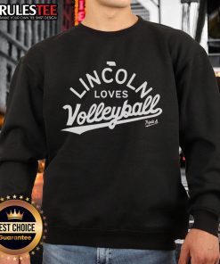 Premium Lincoln Loves Volleyball Sweatshirt featuring a stylish design perfect for volleyball enthusiasts.