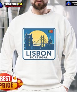 Premium Lisbon Portugal retro logo sweatshirt featuring a stylish design and vibrant colors, perfect for casual wear.