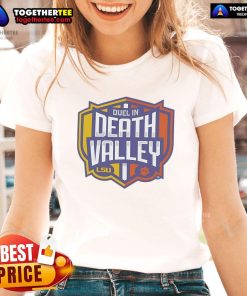 Premium LSU Tigers vs Clemson Tigers duel in Death Valley ladies tee featuring vibrant team colors and stylish design.