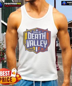 Premium LSU Tigers vs Clemson Tigers Duel In Death Valley tank top featuring vibrant team logos and bold colors.