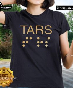 Premium minimalist sci-fi TARS ladies tee featuring a sleek design, perfect for fans of science fiction and stylish apparel.