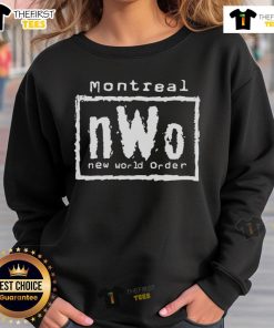 Premium Montreal nWo New World Order sweatshirt in black, showcasing iconic logo and stylish design for fans.