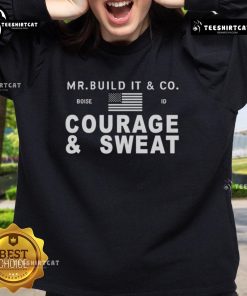 Premium Mr. Build It Courage Sweat sweatshirt in black with motivational design, perfect for casual wear and inspiration.