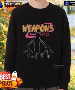 Premium Naruto Weapons sweatshirt featuring Japanese text and Naruto ninja run design, perfect for retro anime fans.