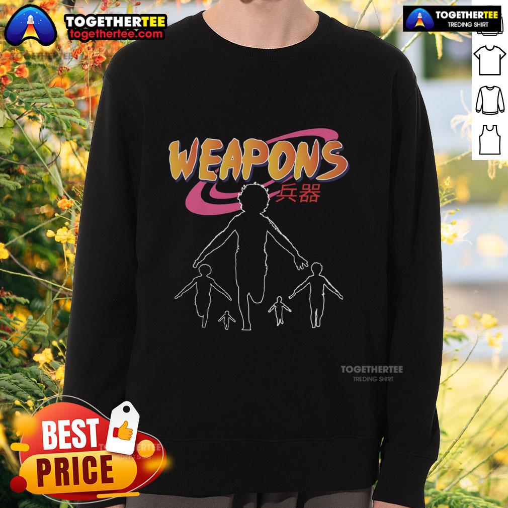 Premium Naruto Weapons Japanese Text Naruto Ninja Run Retro Anime Sweatshirt Premium Naruto Weapons sweatshirt featuring Japanese text and Naruto ninja run design, perfect for retro anime fans.