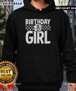 Premium NBA Brooklyn Nets birthday girl checkered logo hoodie in vibrant colors, perfect for young fans celebrating their special day.