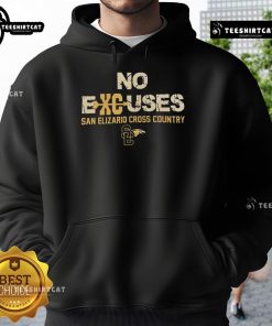 Alt Text: Premium No Excuses San Elizario Cross Country Hoodie in navy blue, perfect for athletes and casual wear.
