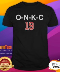 Premium O-N-K-C 19 Owen Caissie Chicago Cubs T-Shirt featuring vibrant team colors and logo design, perfect for fans.