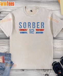 Premium Oklahoma City Thunder Thomas Sorber 12 Font Washed T-Shirt in navy, perfect for fans and casual wear.