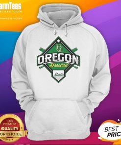 Premium Oregon Ducks white Big Ten baseball logo hoodie showcasing team spirit and style for fans.