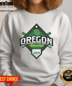 Premium Oregon Ducks white Big Ten baseball logo sweatshirt showcasing team spirit and style for fans.