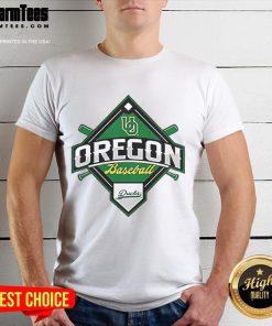 Premium Oregon Ducks white Big Ten baseball logo t-shirt featuring vibrant graphics for fans and players alike.